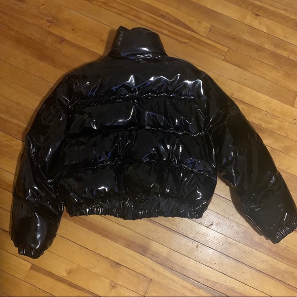 Vinyl black patent puffer jacket - Picture 7 of 7